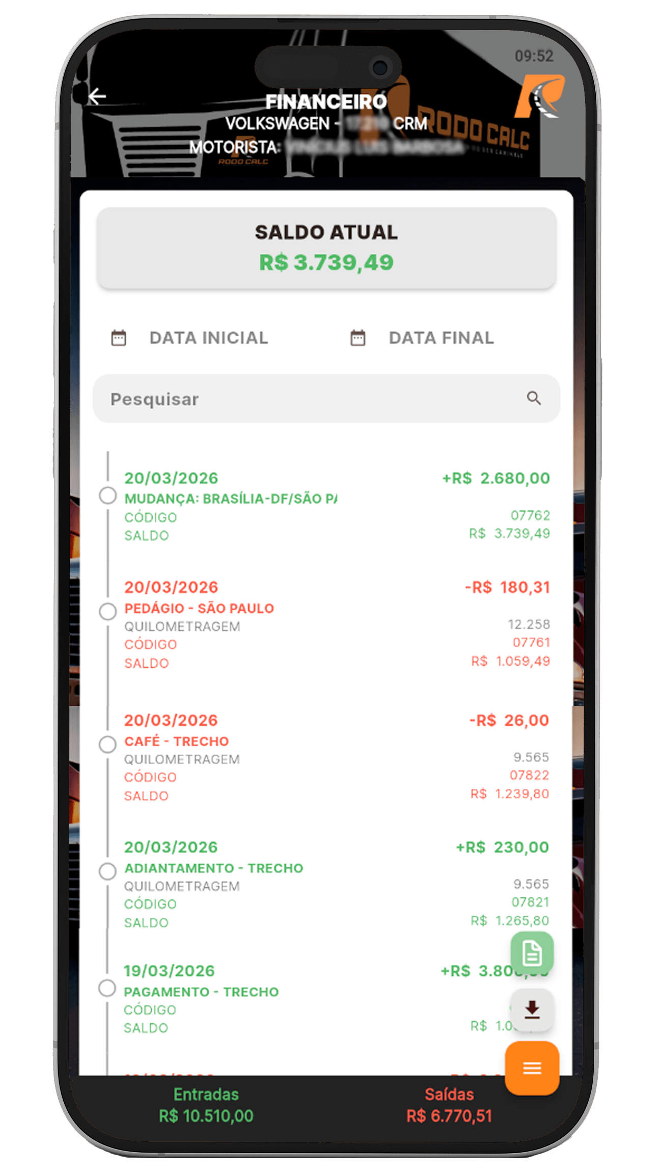 Rodo Calc - Controle de Despesas